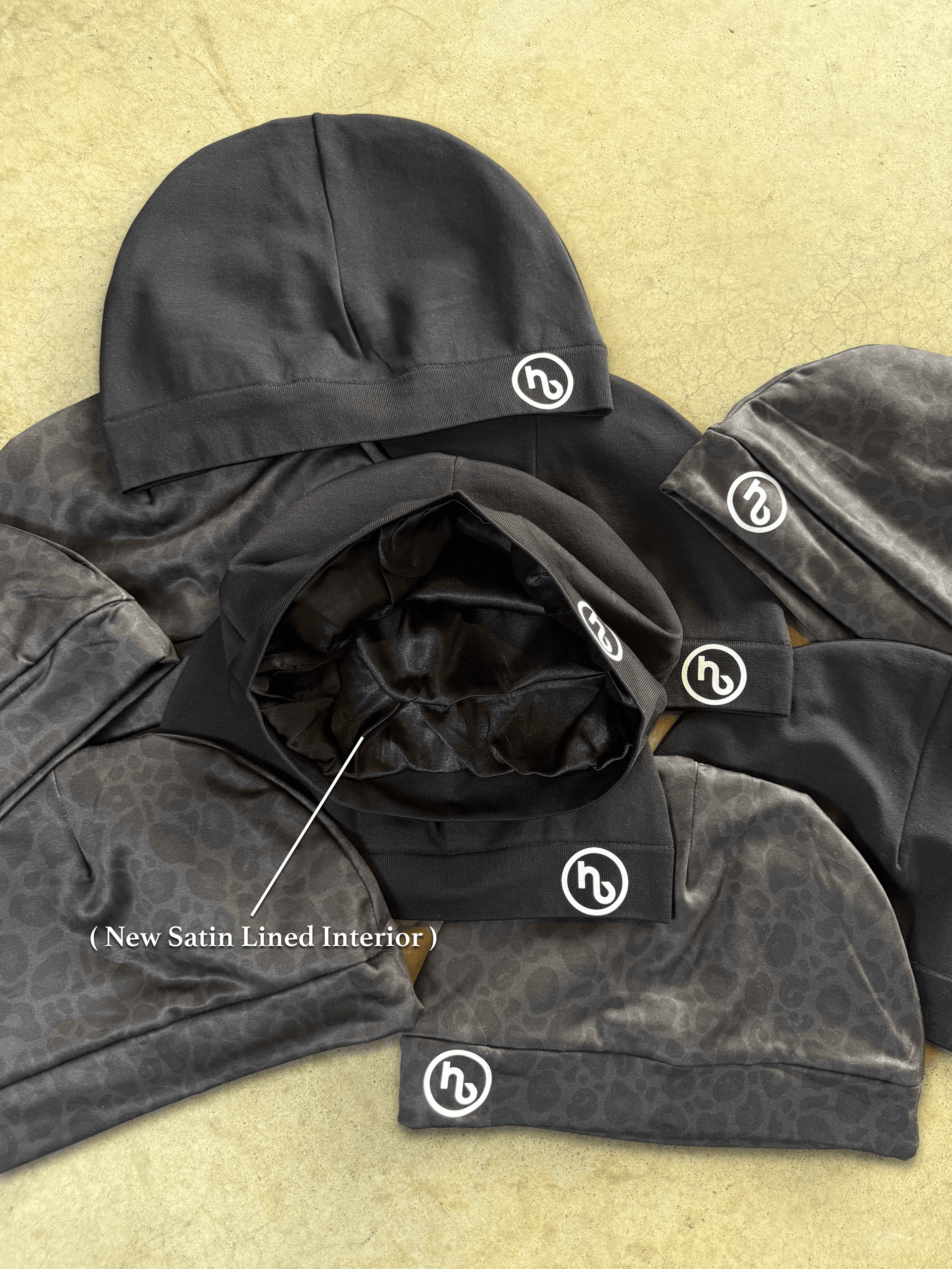 HB Black Skull Cap - Satin interior